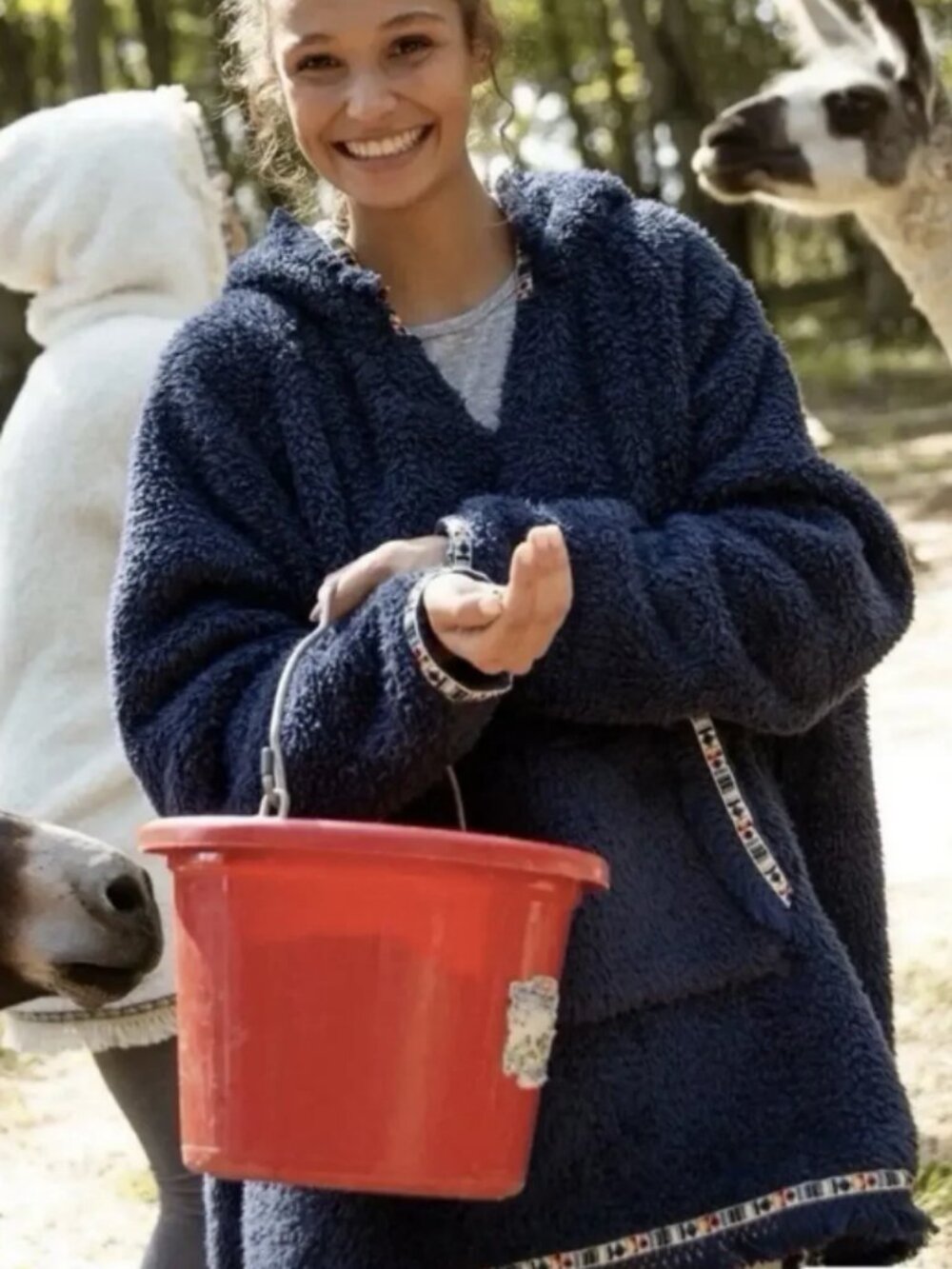 Natural Life Oversized Blanket Hoodie Navy Blue One Size MSRP$ 70